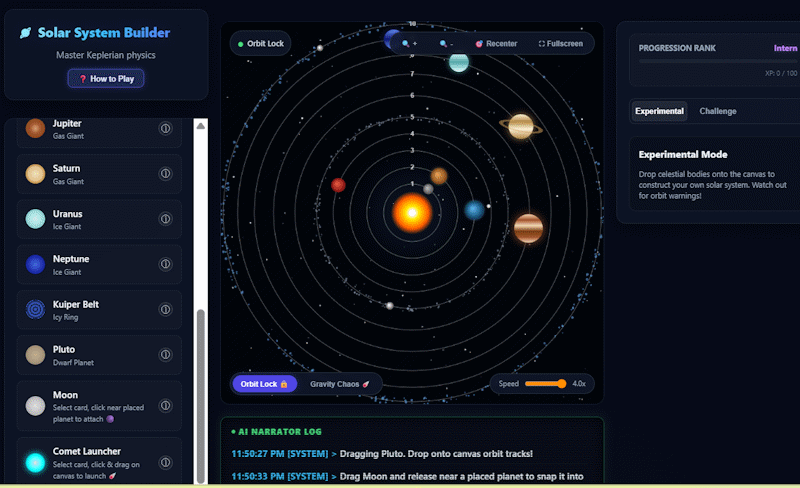 Solar System Builder Gameplay