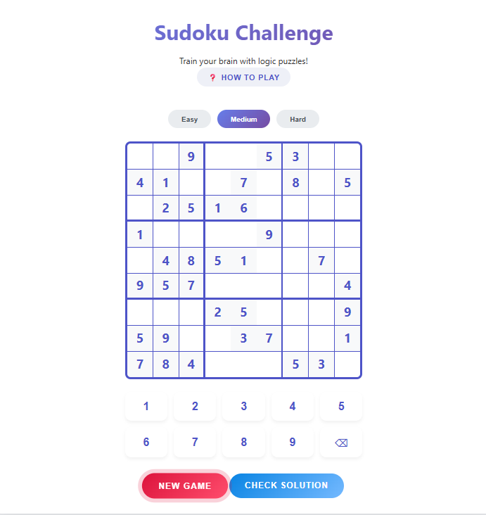 Sudoku Challenge Gameplay