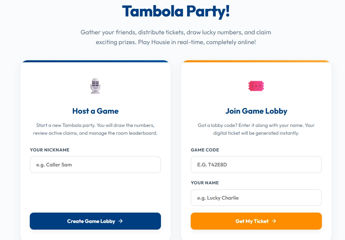 Tambola Screen 1