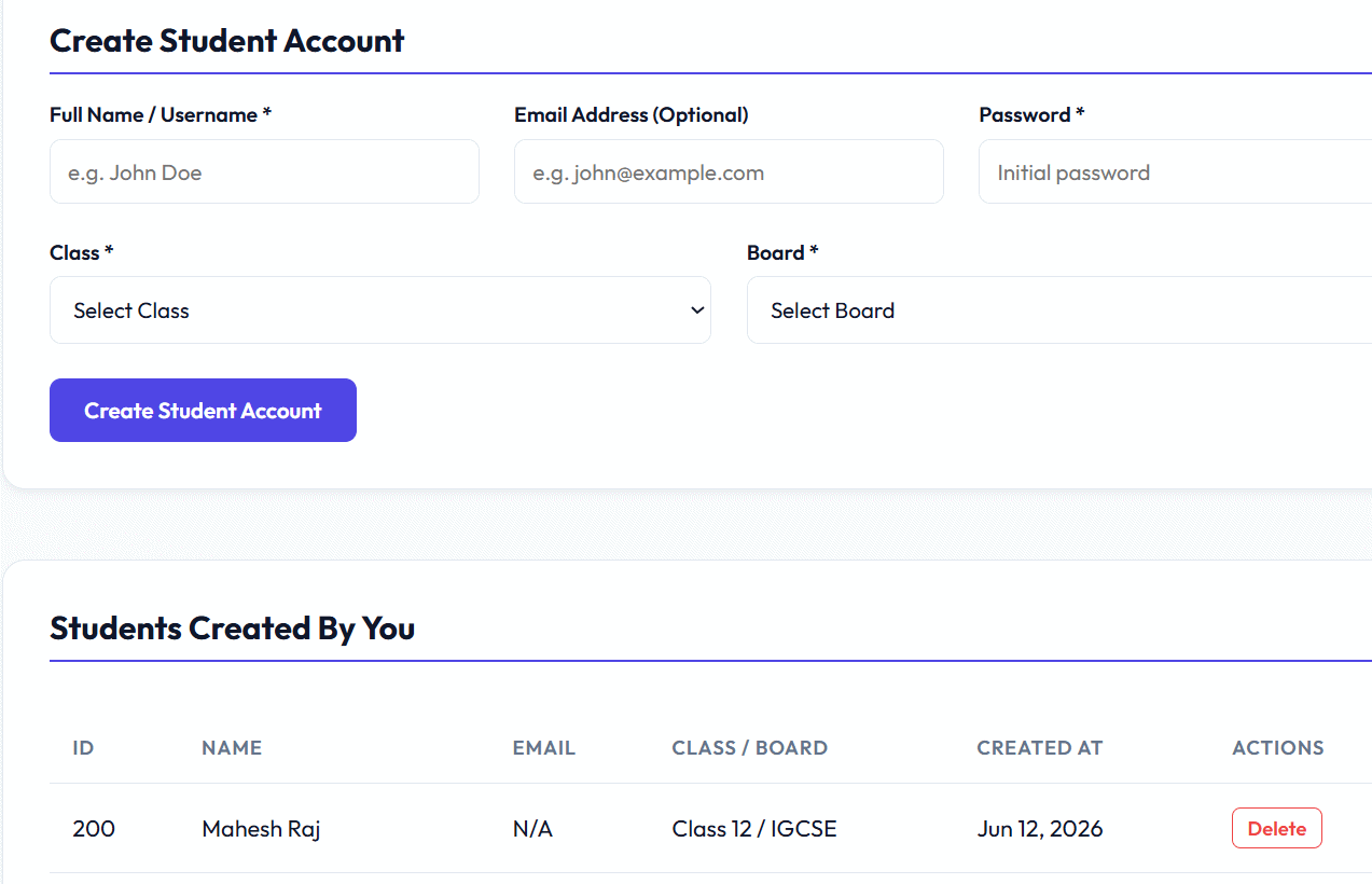 Register and Onboard Students - Easily create and manage student accounts
